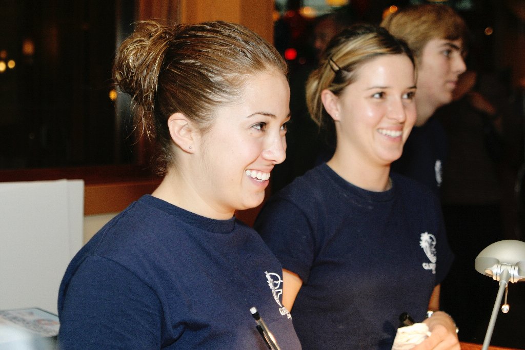 Team members smiling