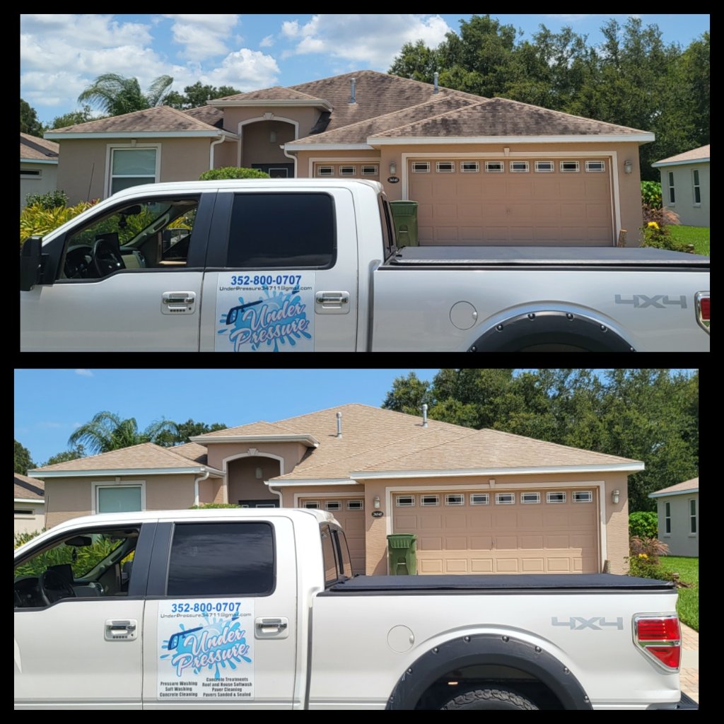 Roof cleaning result in Clermont, FL