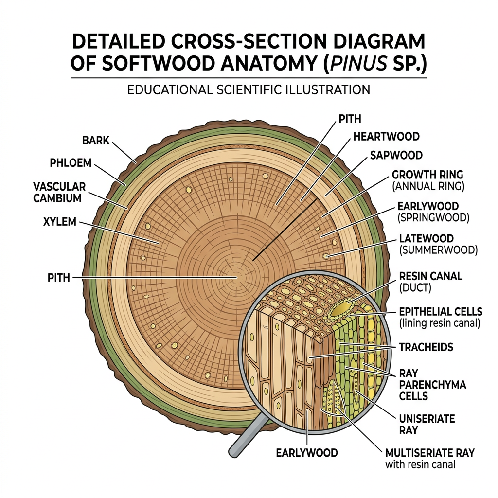 Softwood Anatomy Explained: Understanding Conifer Wood Structure