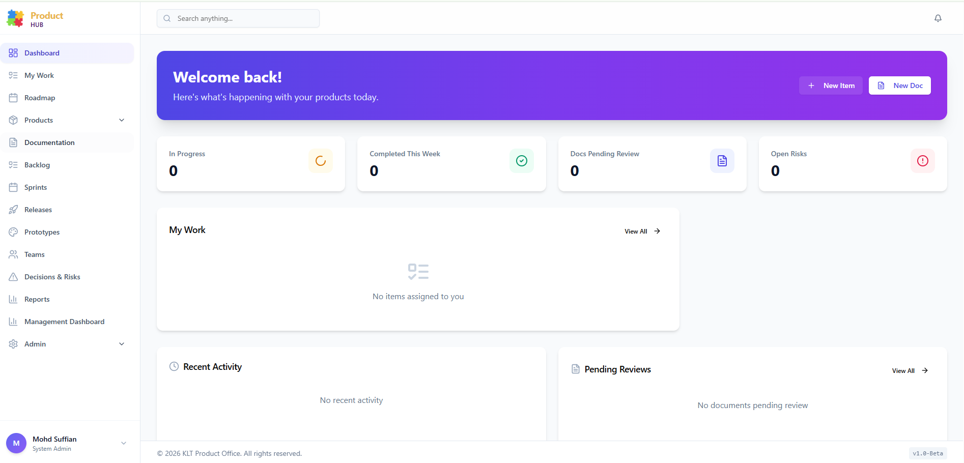 ProductHub (for Solo & Small Product Team) template preview
