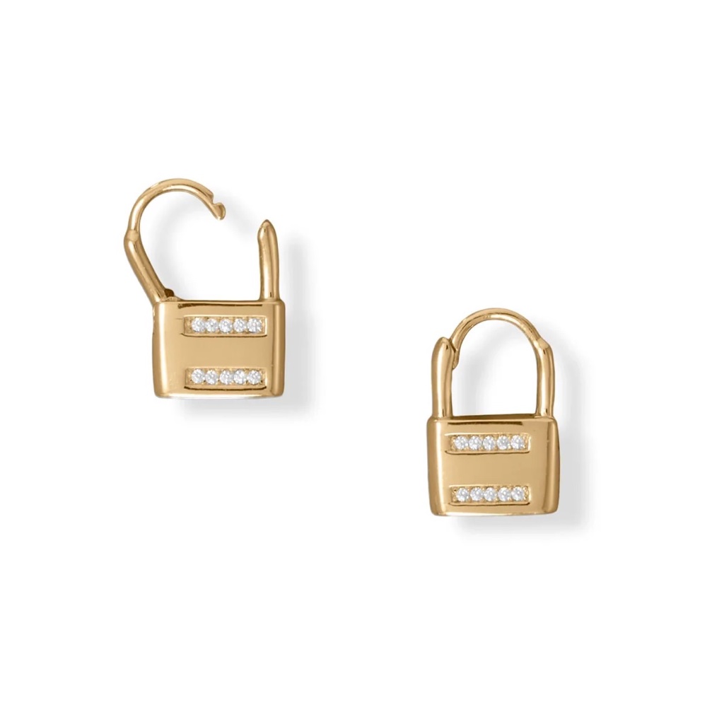 14 Karat Locked All The Way In Earrings — PrincessTAY