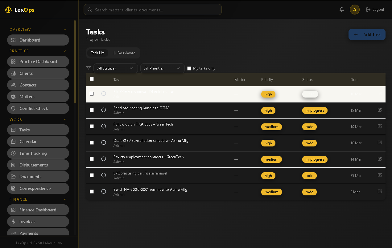 LexOps Specialist template preview