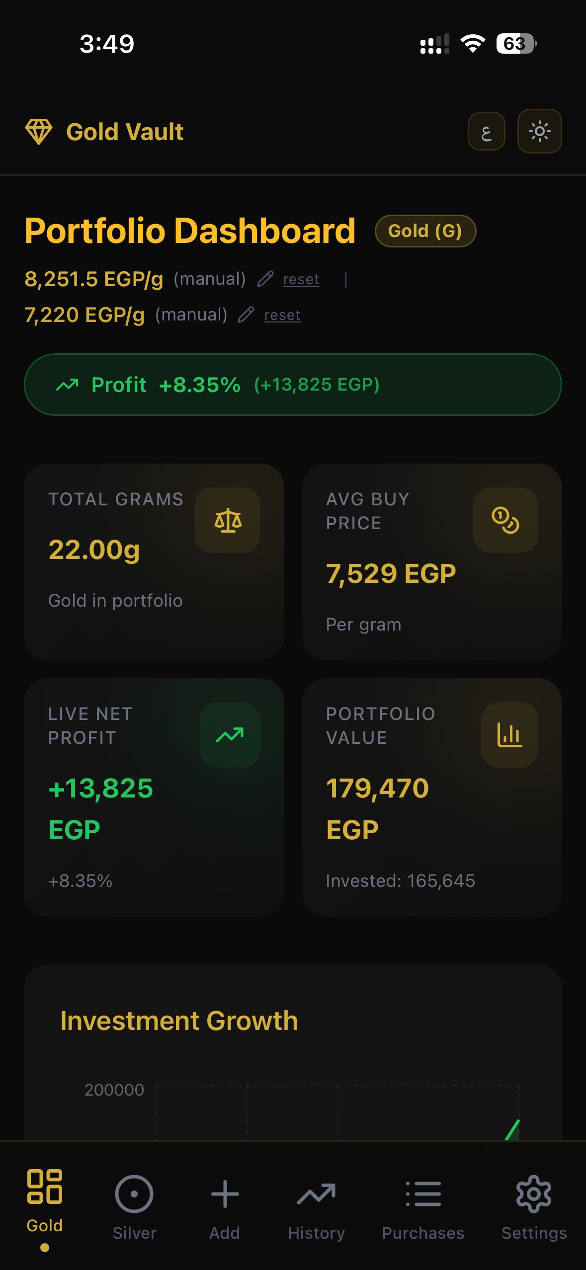 Gold Vault v2 template preview
