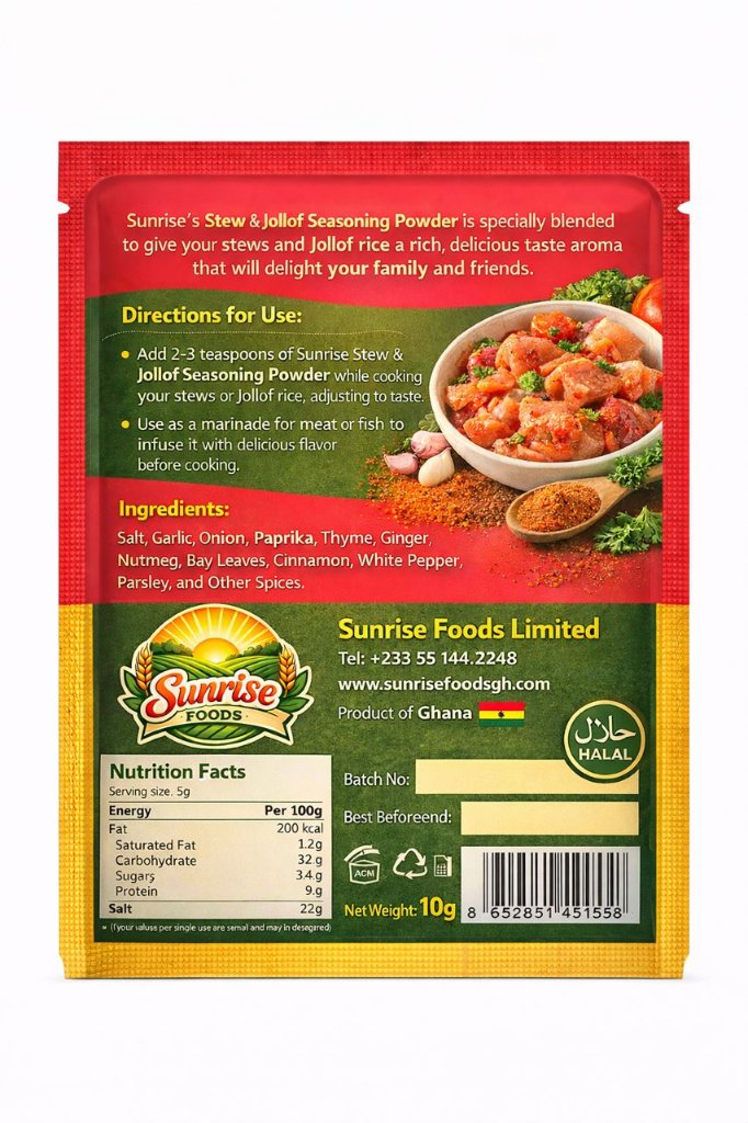 Stew & Jollof Seasoning Powder back