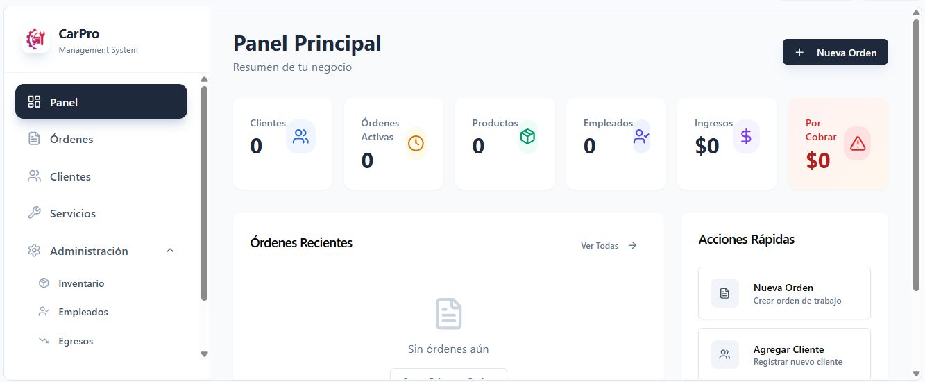 Car boutique Management template preview