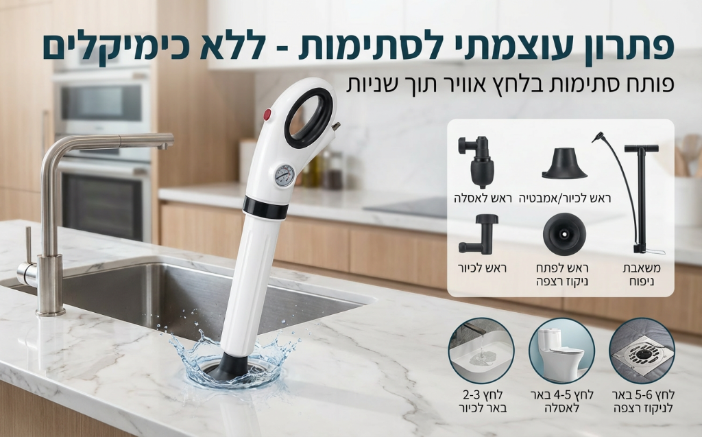 פותח סתימות בלחץ אוויר