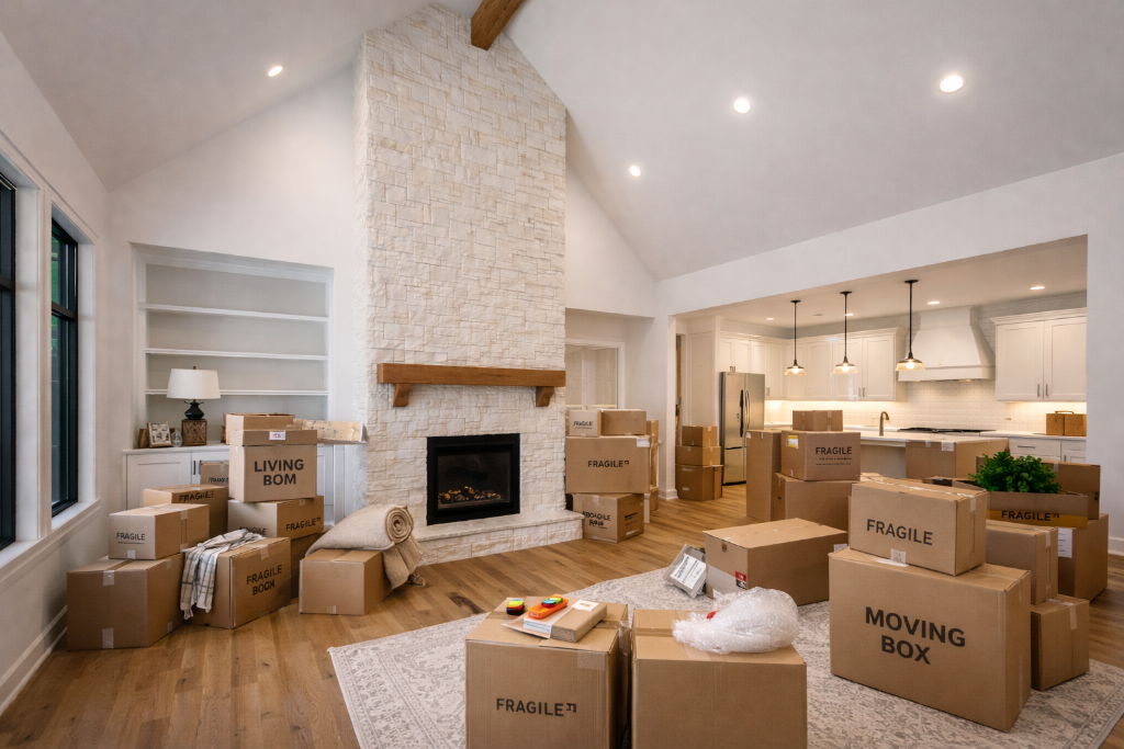 Move in move out cleaning service Northern Virginia - home with moving boxes