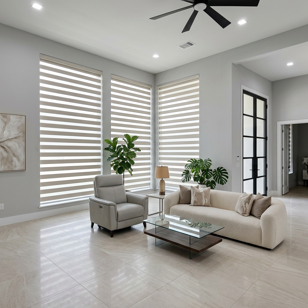 Spacious Living Room with Four Windows