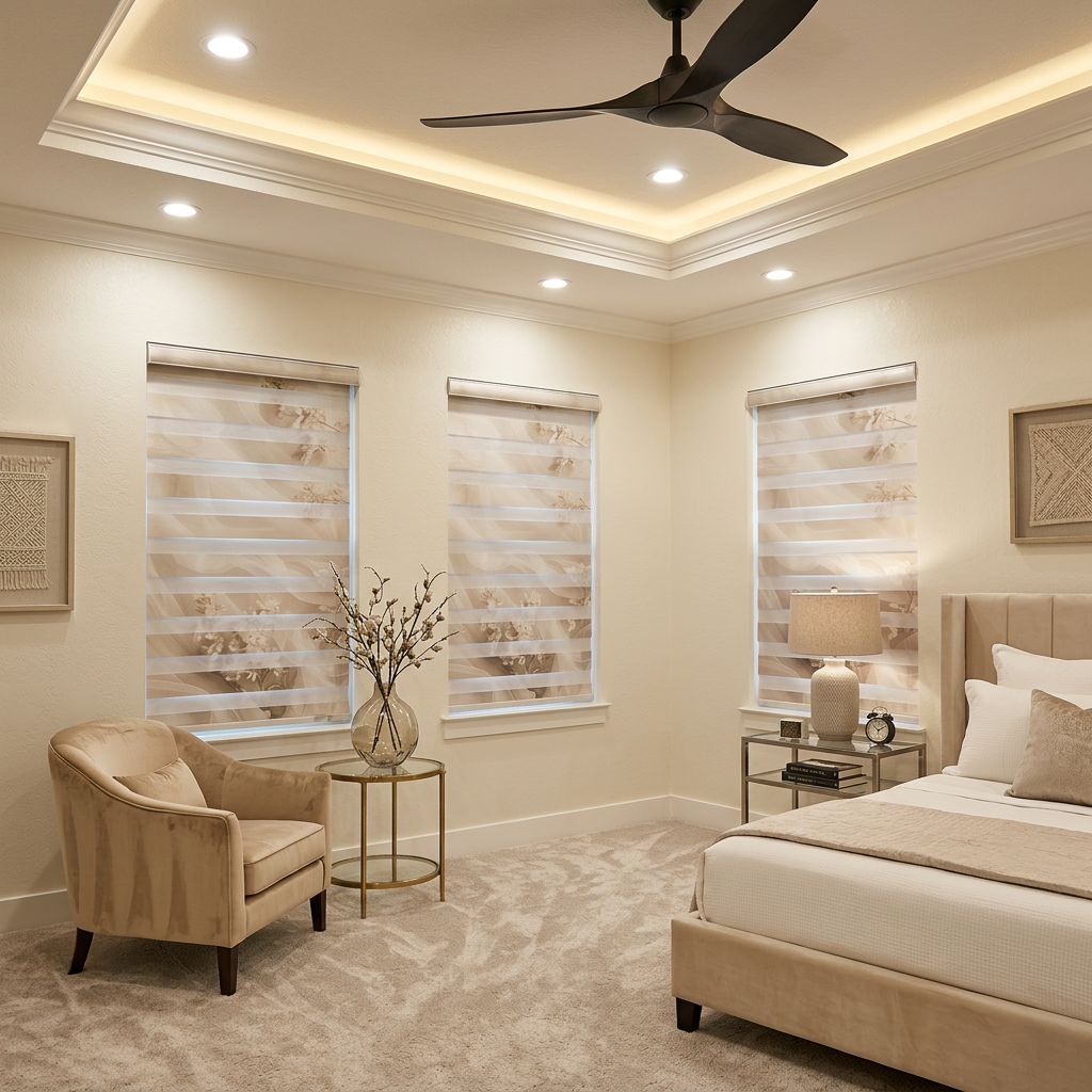 Master Bedroom with Tray Ceiling