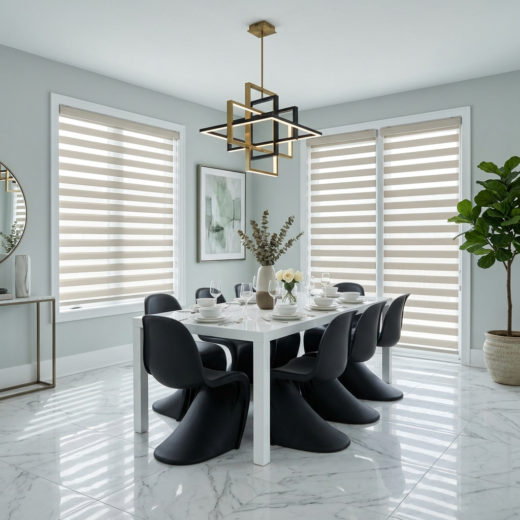 Luxury Dining Room Multi-Window Design