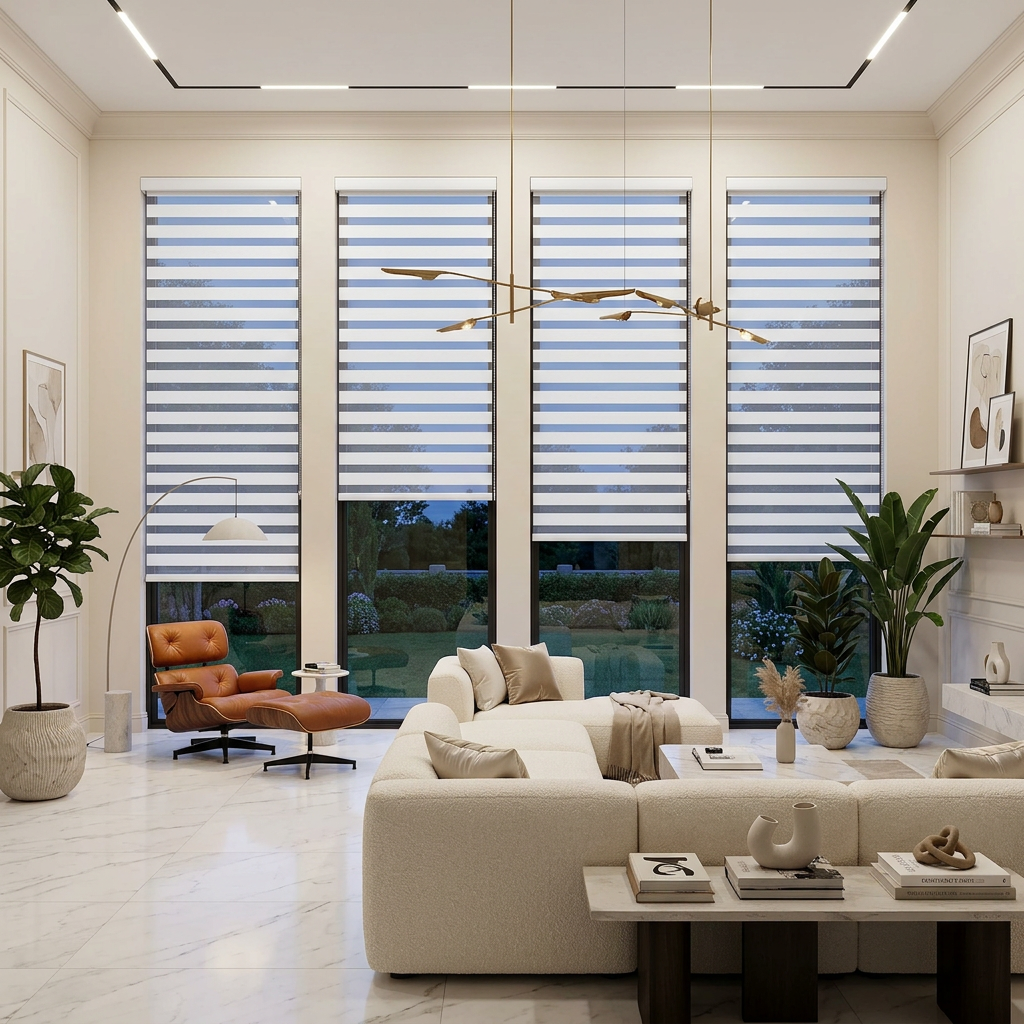 Spacious Living Room Four Window Installation