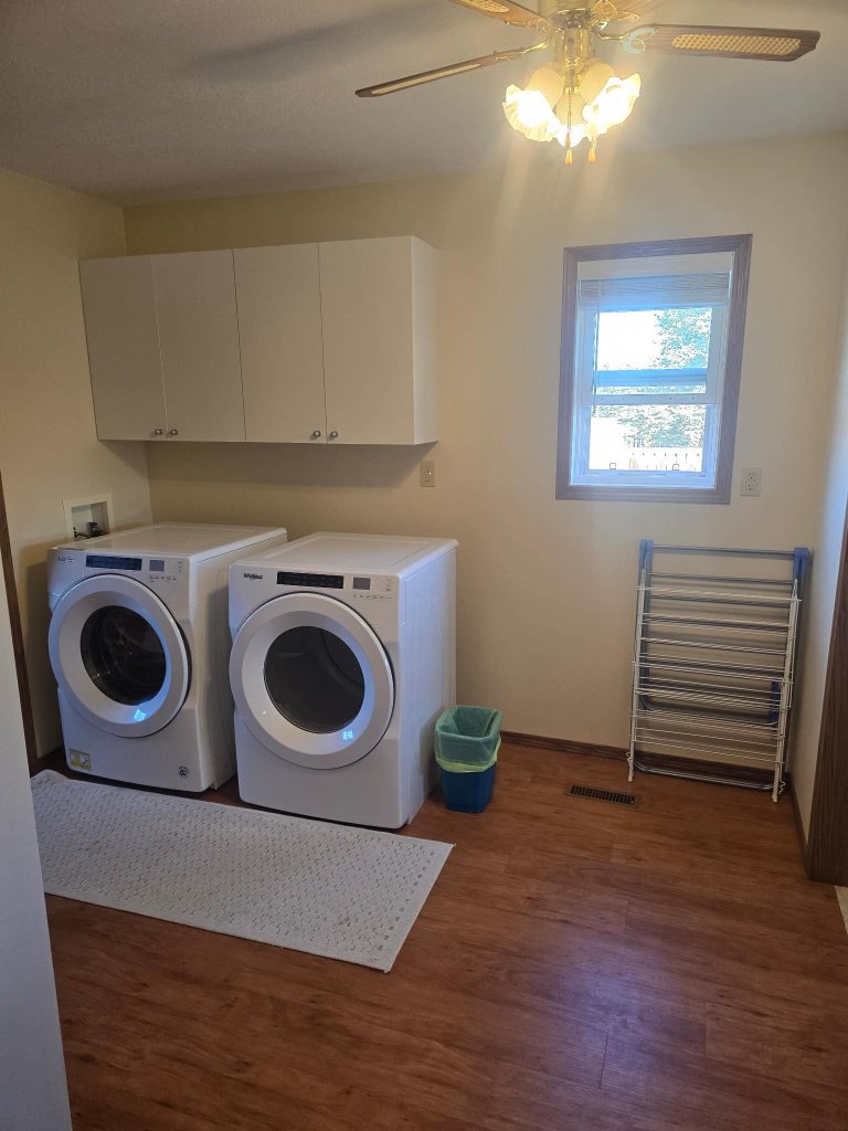 Clean laundry room after professional home cleaning Lethbridge