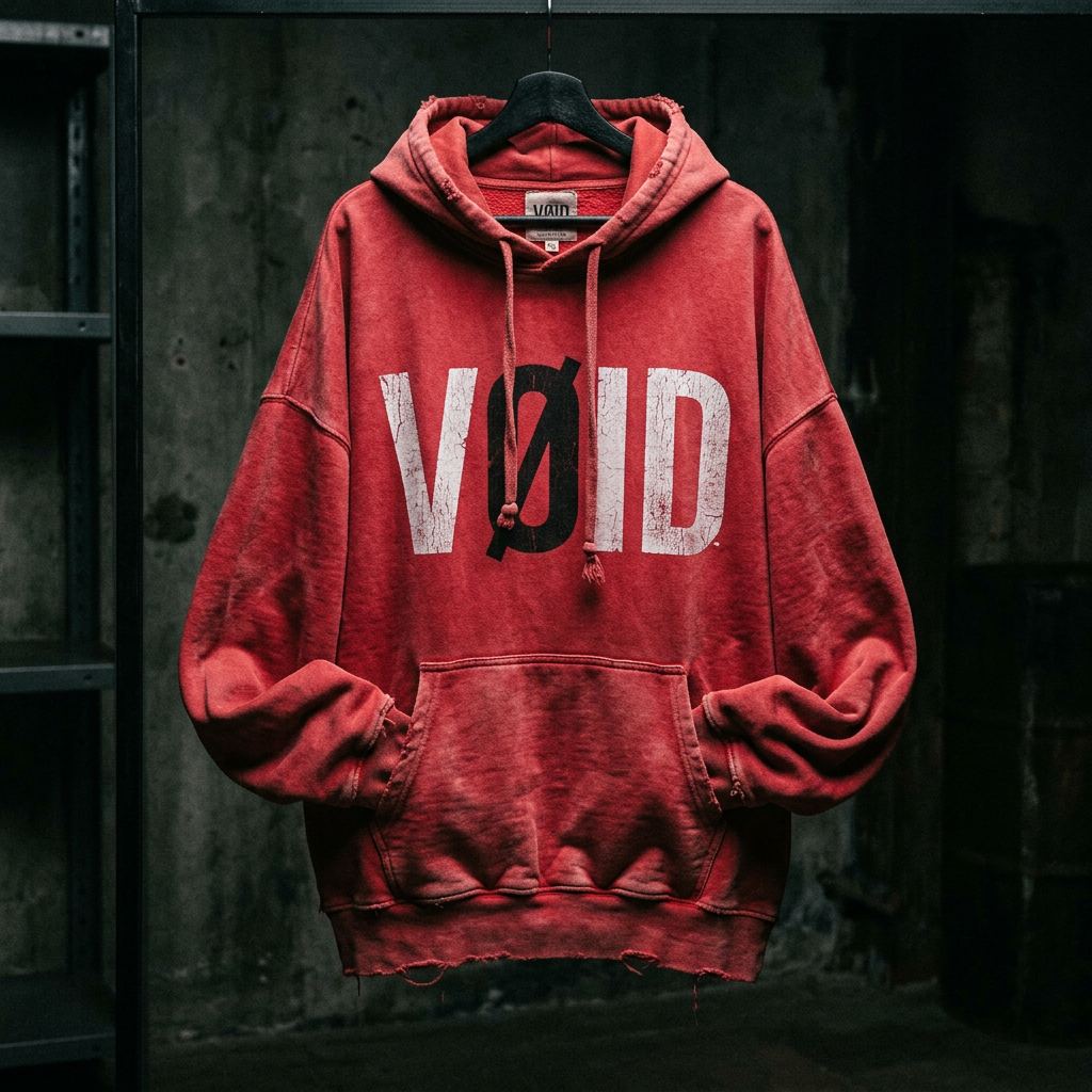 VØID Hoodie — Red / White V·Black Ø