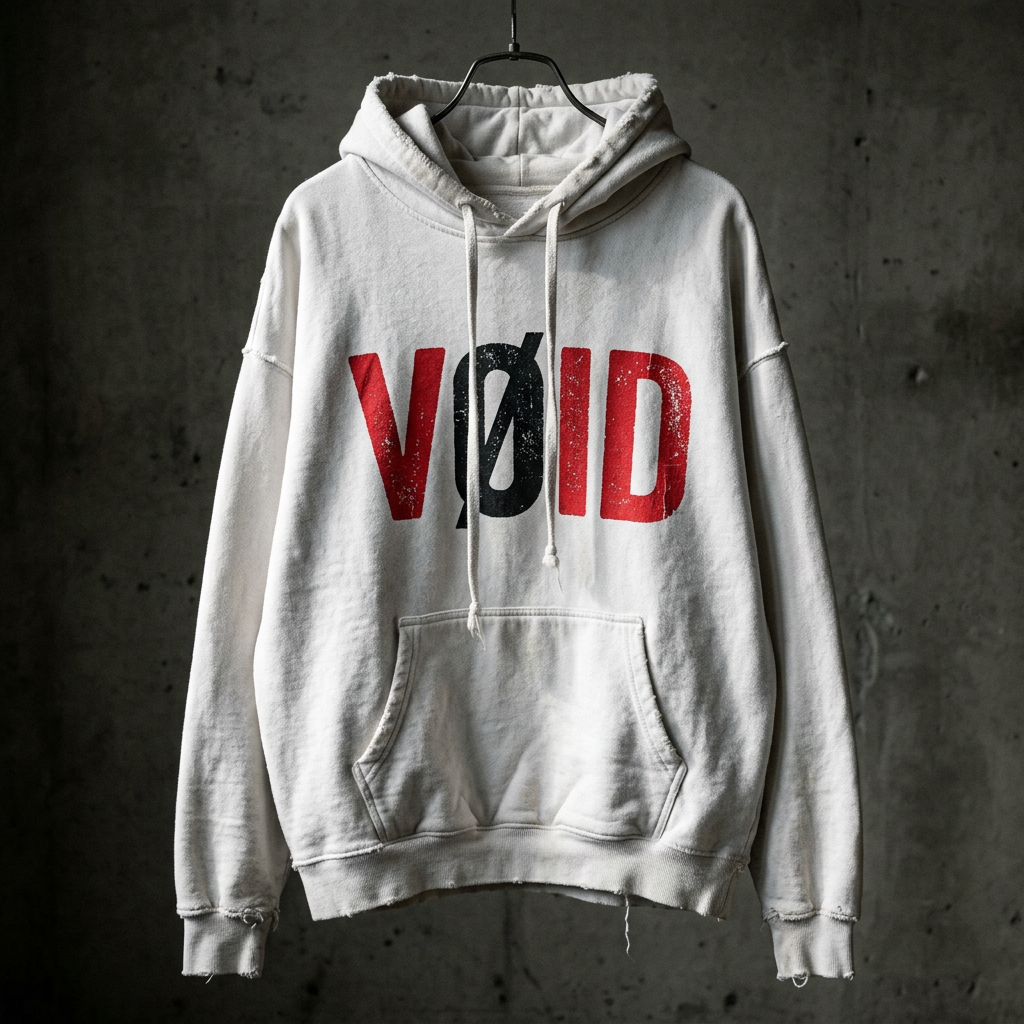 VØID Hoodie — White / Red V·Black Ø