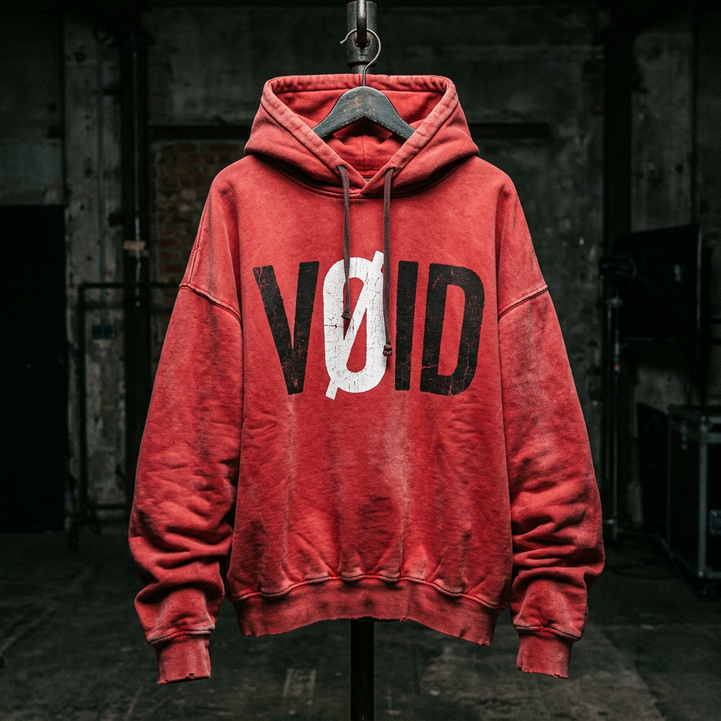 VØID Hoodie — Red / Black V·White Ø
