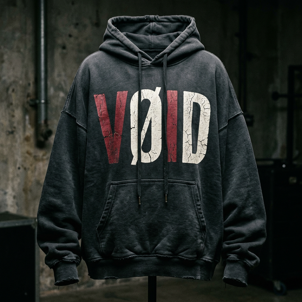 VØID Hoodie — Black / Alternating Red·White