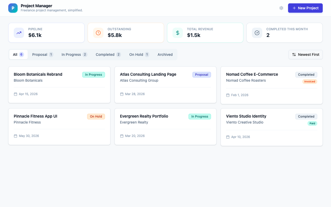 Project Manager template preview