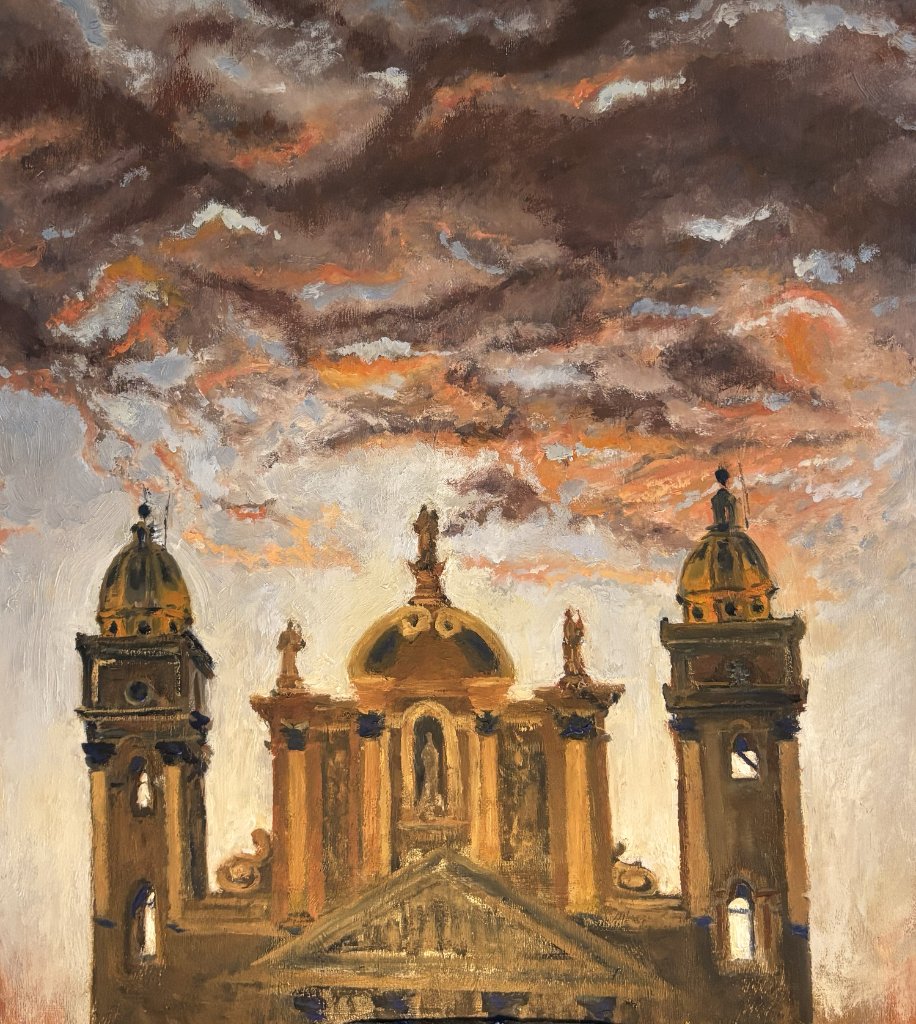 Basilica de Maracaibo, 2025 — Oil on plywood panel