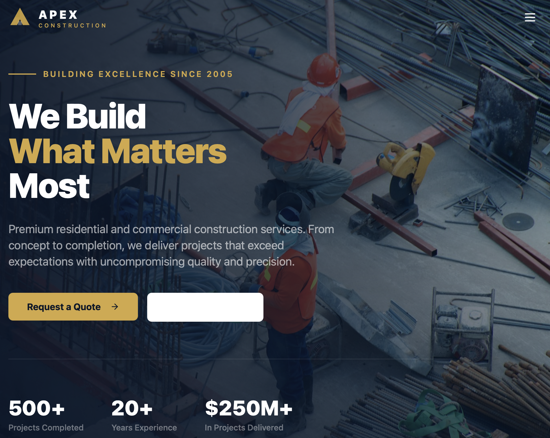 APEX Construction template preview