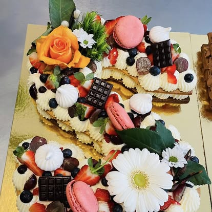 Number Cake - Fruits et fleurs
