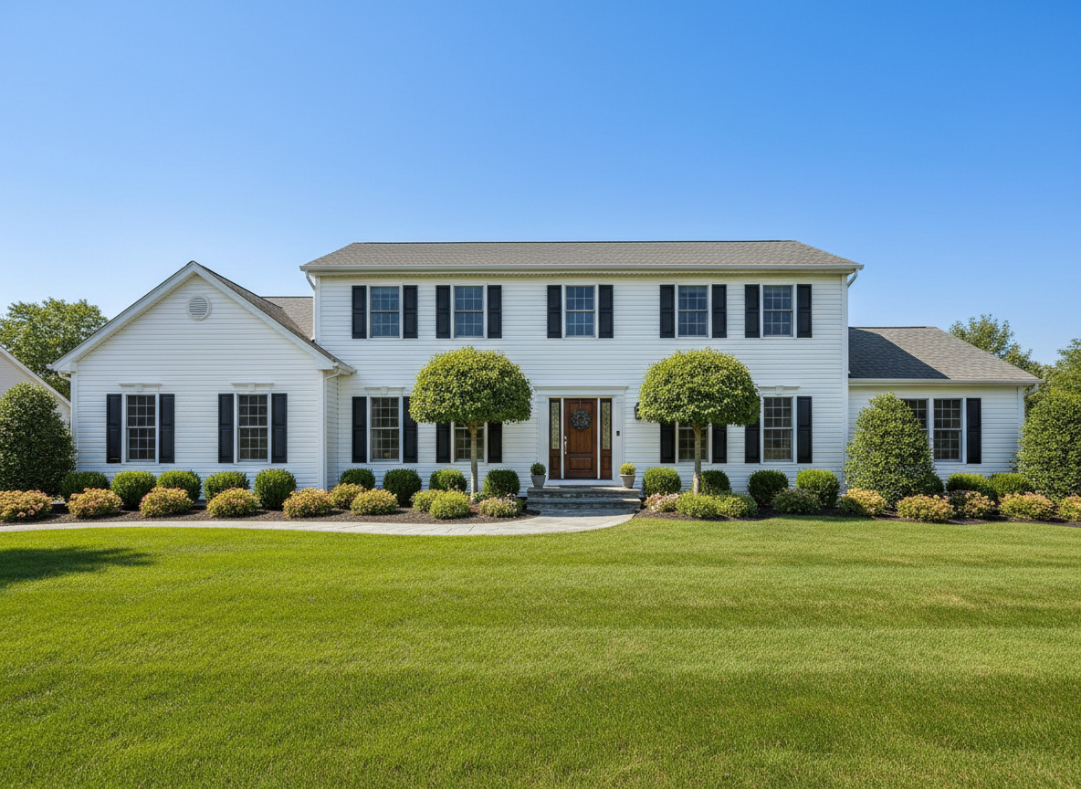 Lap siding on a residential home exterior