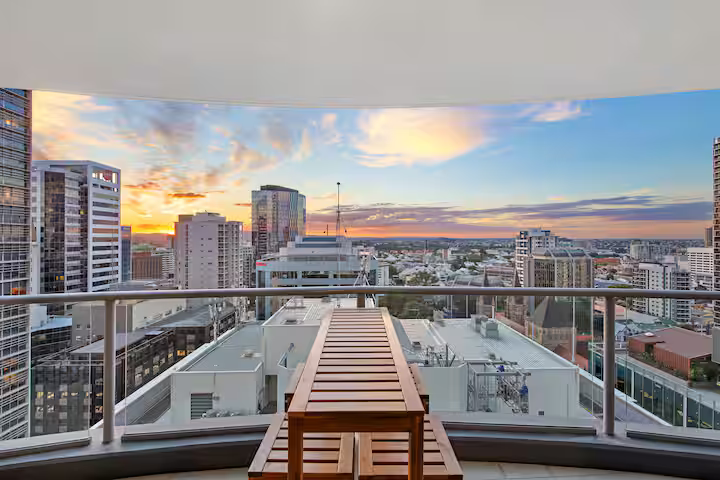 Balcony sunset views over Brisbane