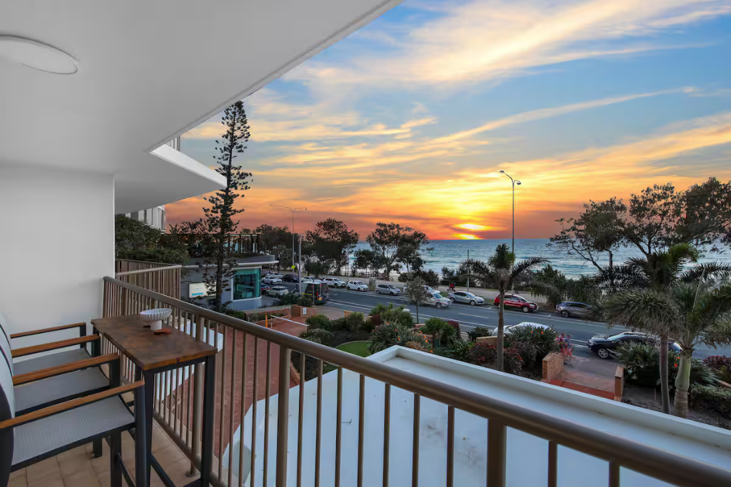 Balcony with sunset ocean views