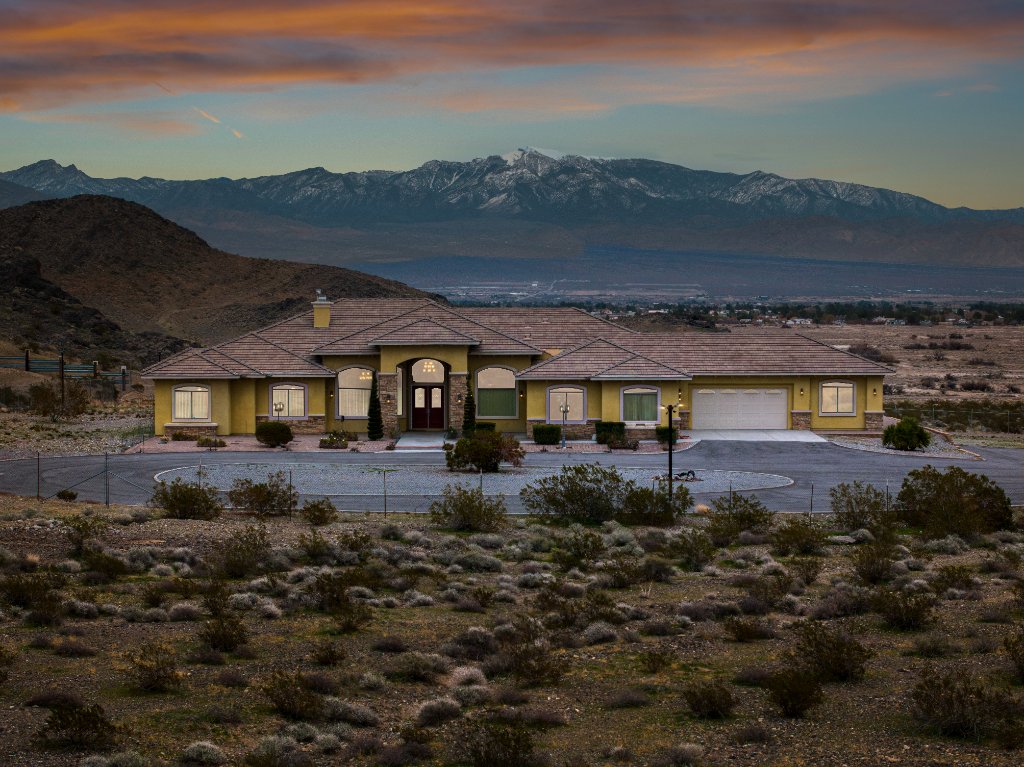 Dusk aerial drone photography of property Las Vegas NV — Air to Ground Media