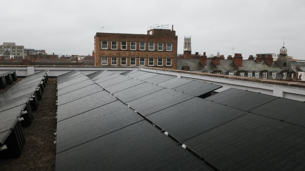 Solar panels on roof