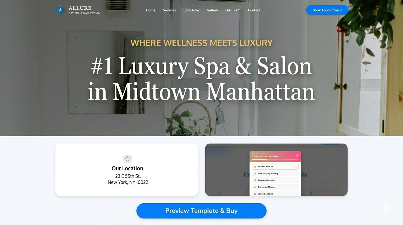 Allure Day Spa & Hair Design Website template preview