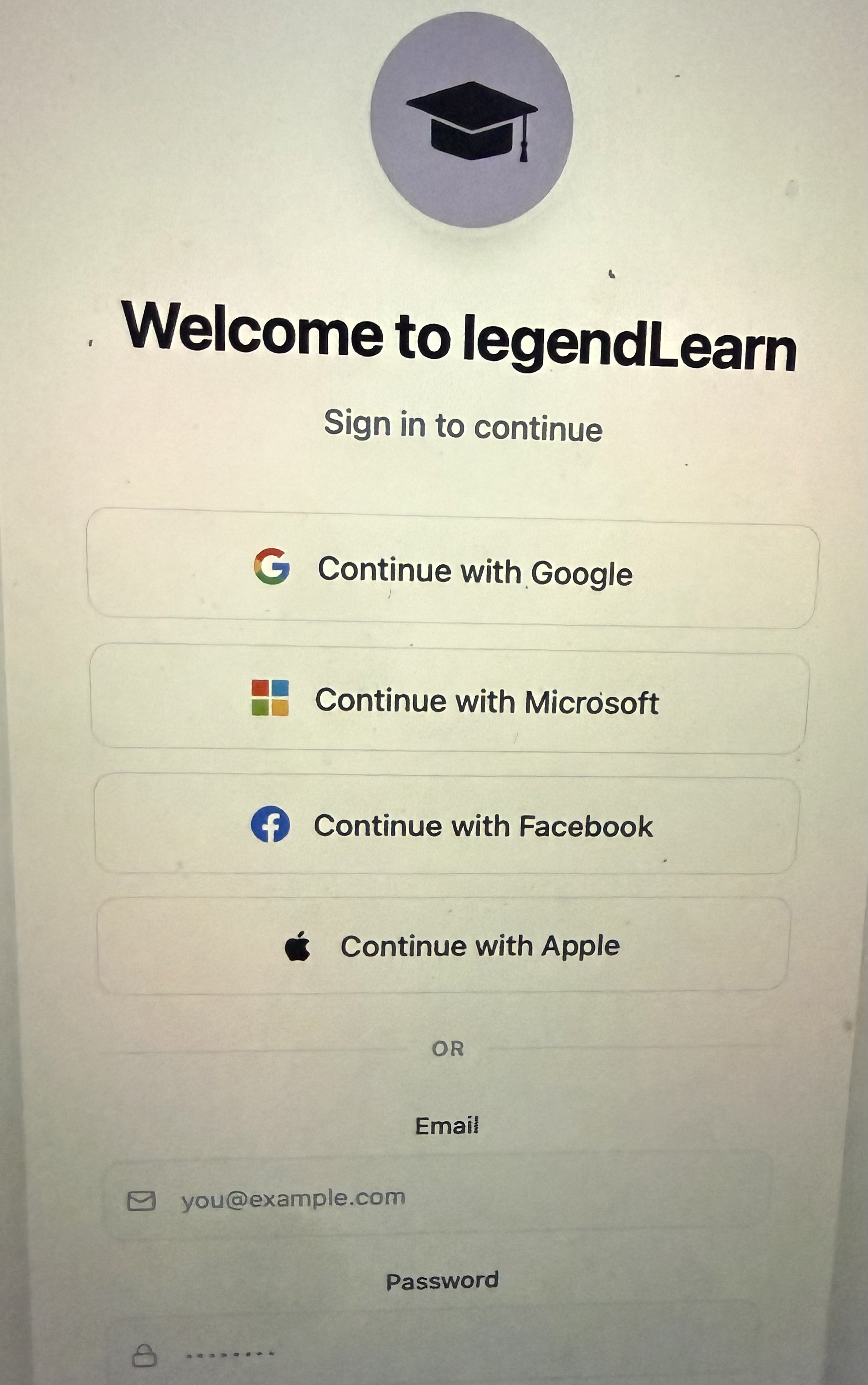 Legend.edu template preview
