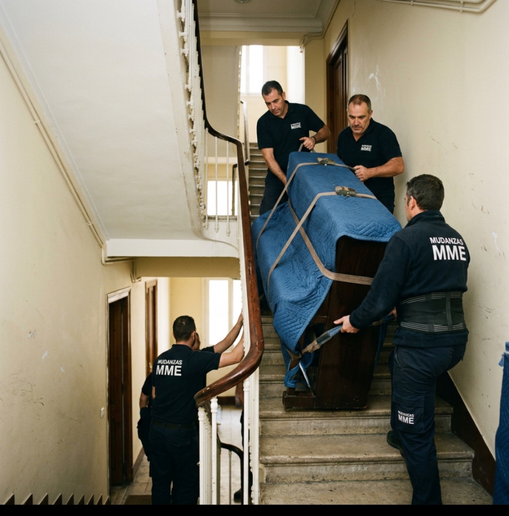 Transporte de pianos en escaleras