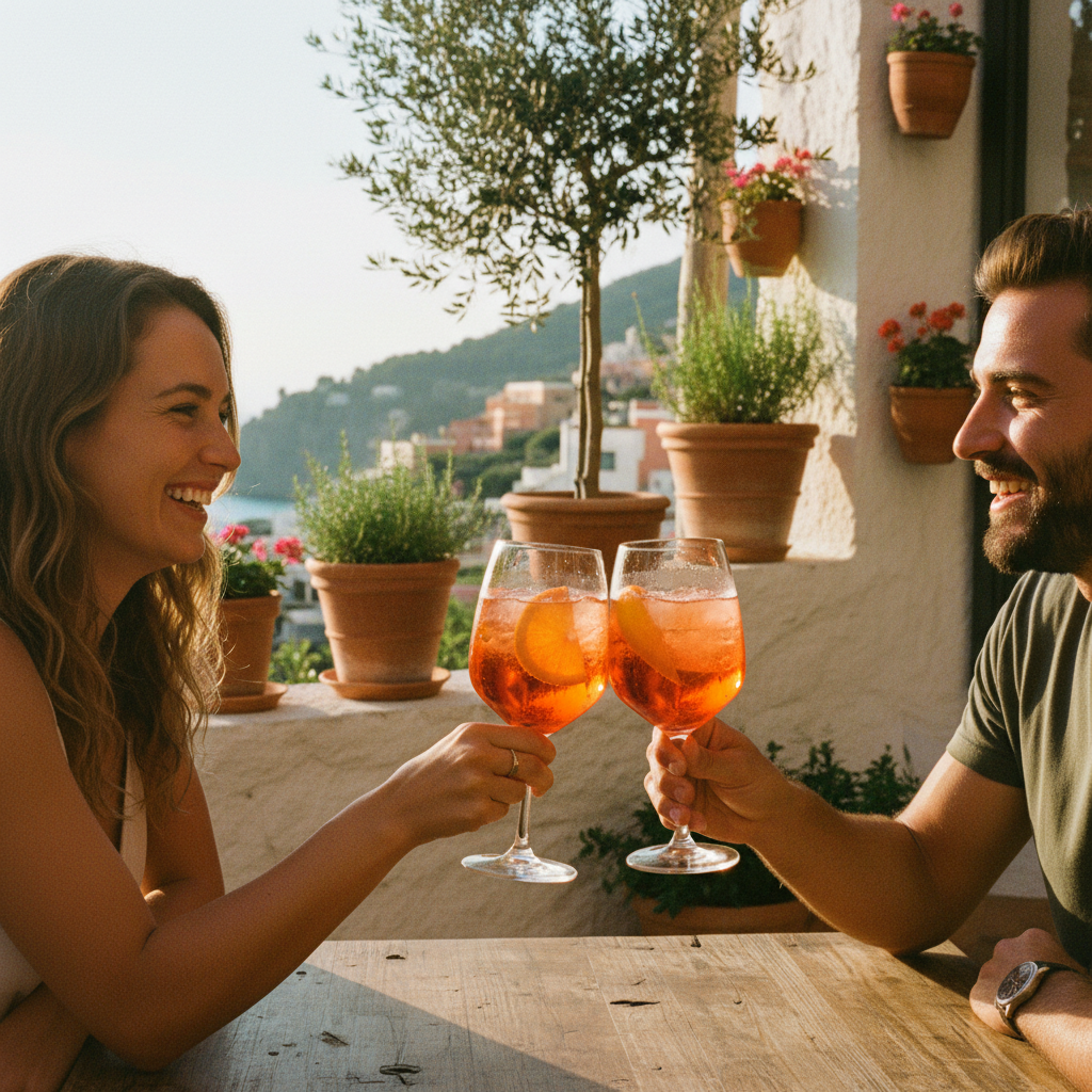 Friends enjoying aperitif