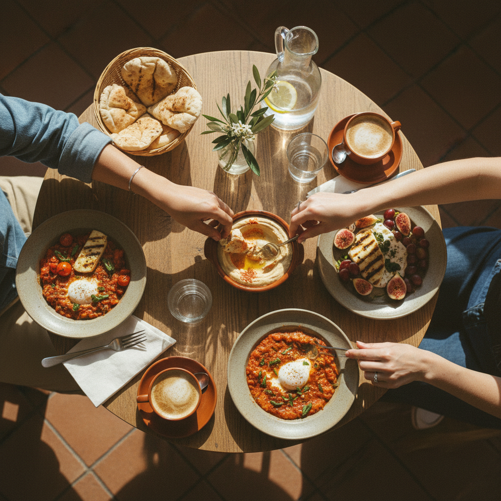 Brunch sharing moment