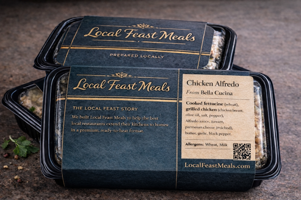 Local Feast Meals branded packaging