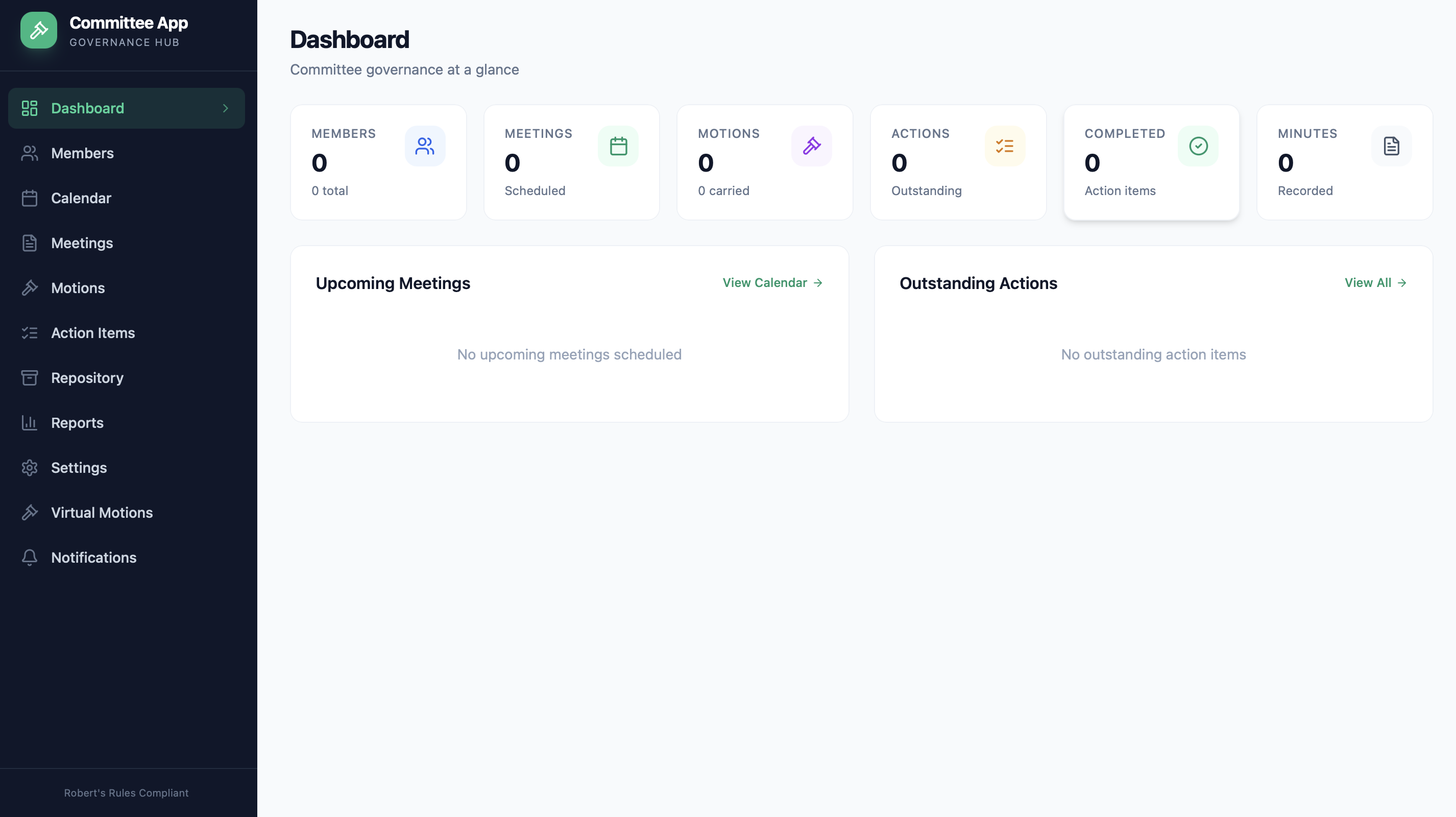 Committee App  template preview