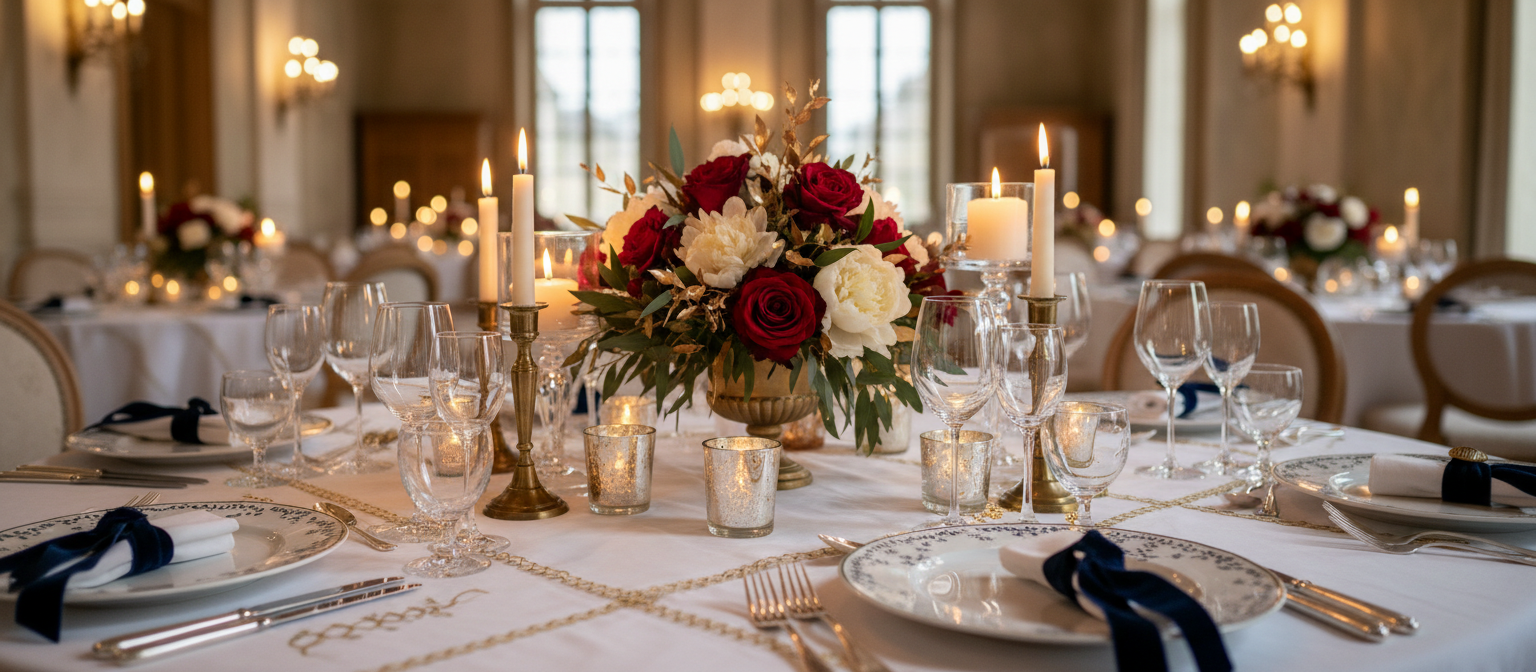 Table de réception élégante