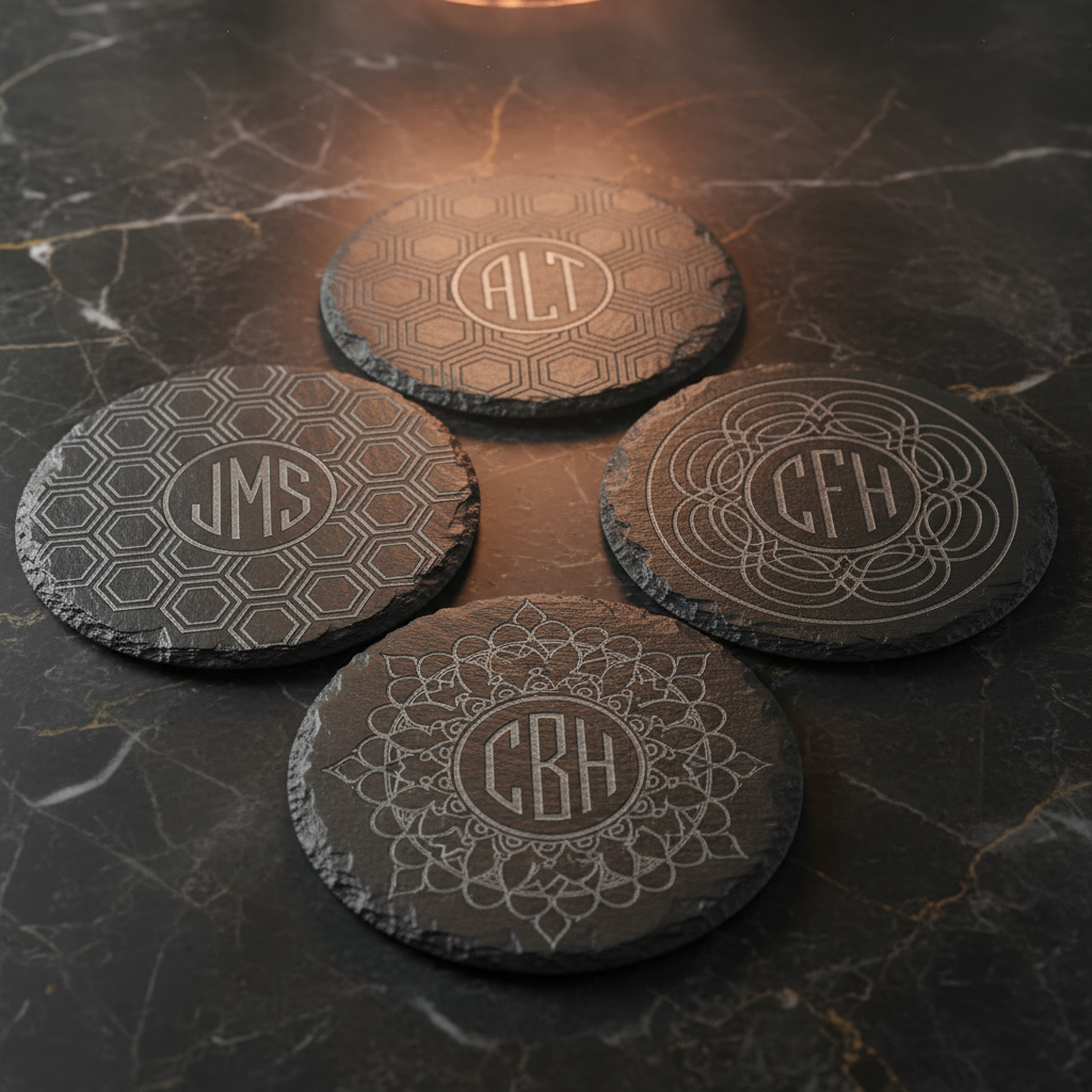Monogram Slate Coasters
