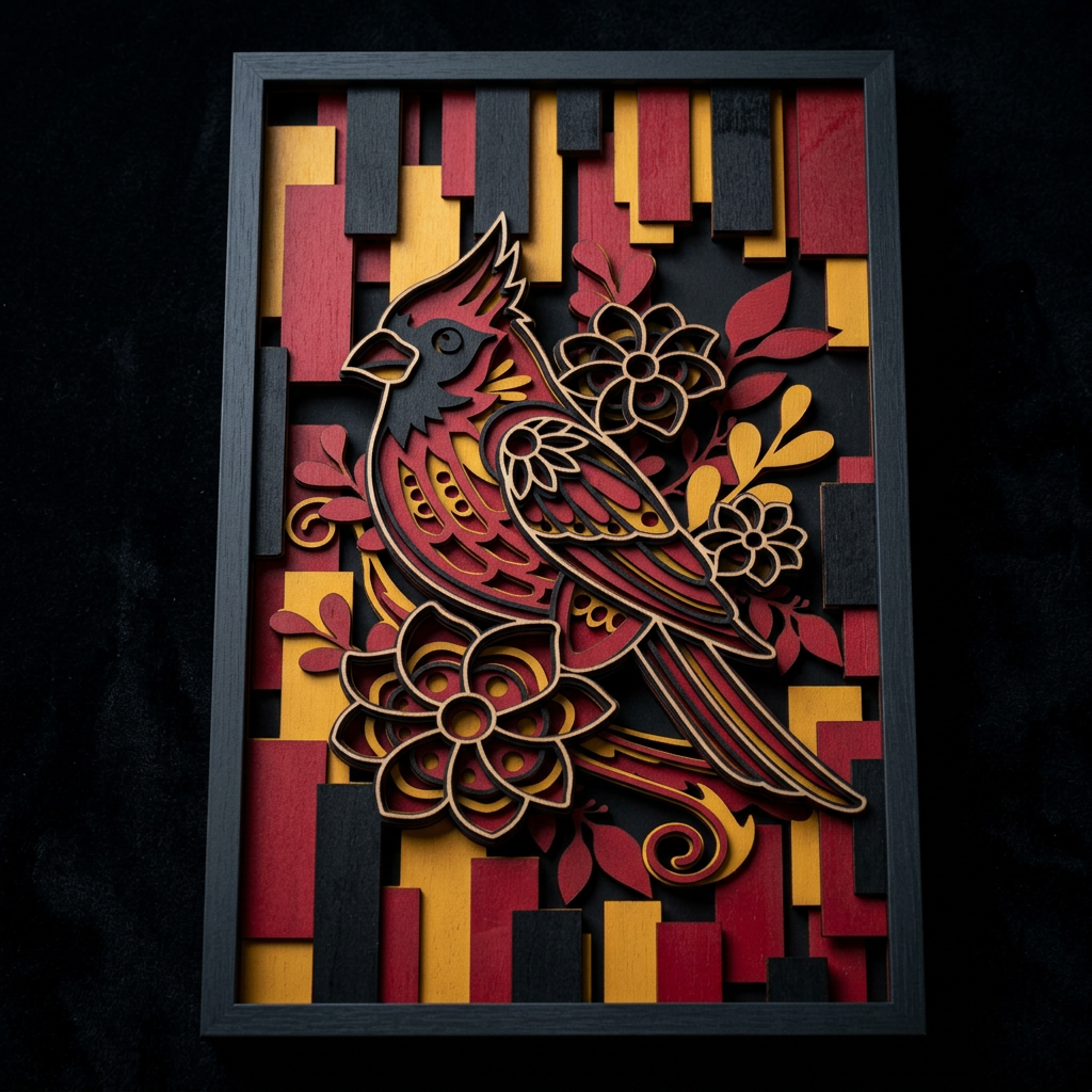 Layer Cardinal Wood Art