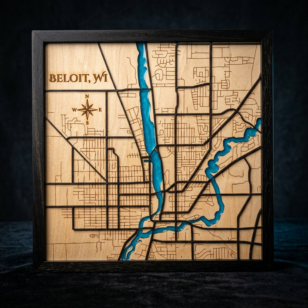 Layered City Map Wall Art