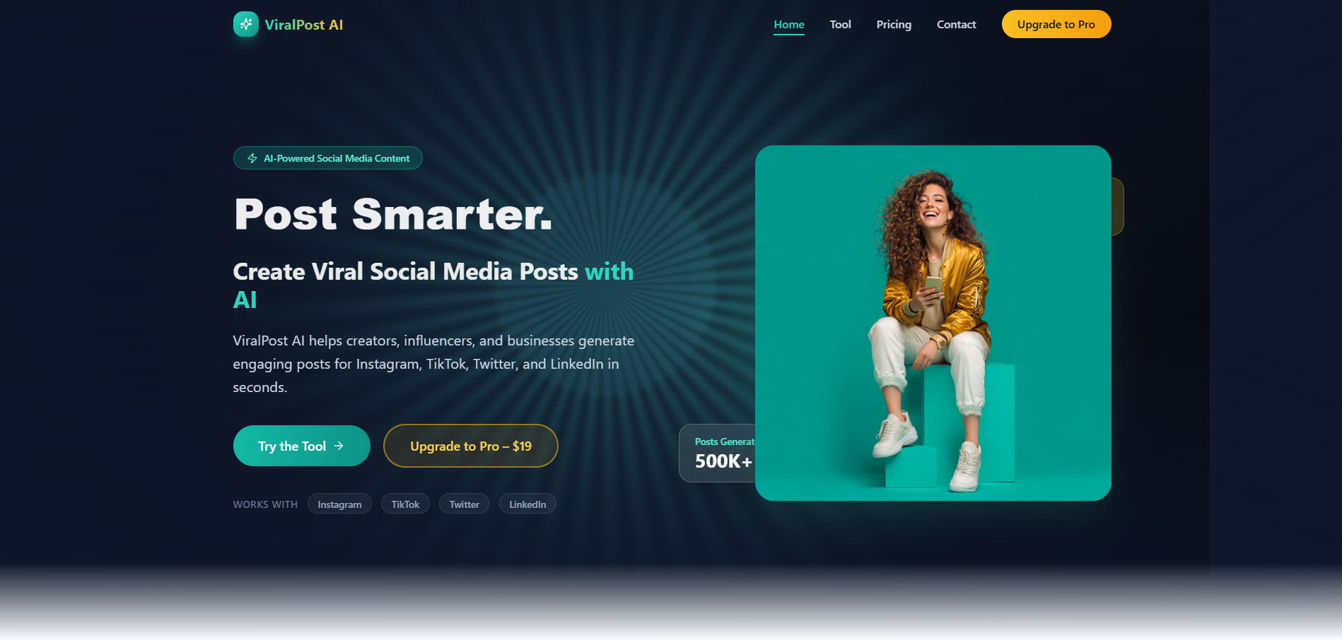 ViralPost AI – Social Media Post Generator template preview