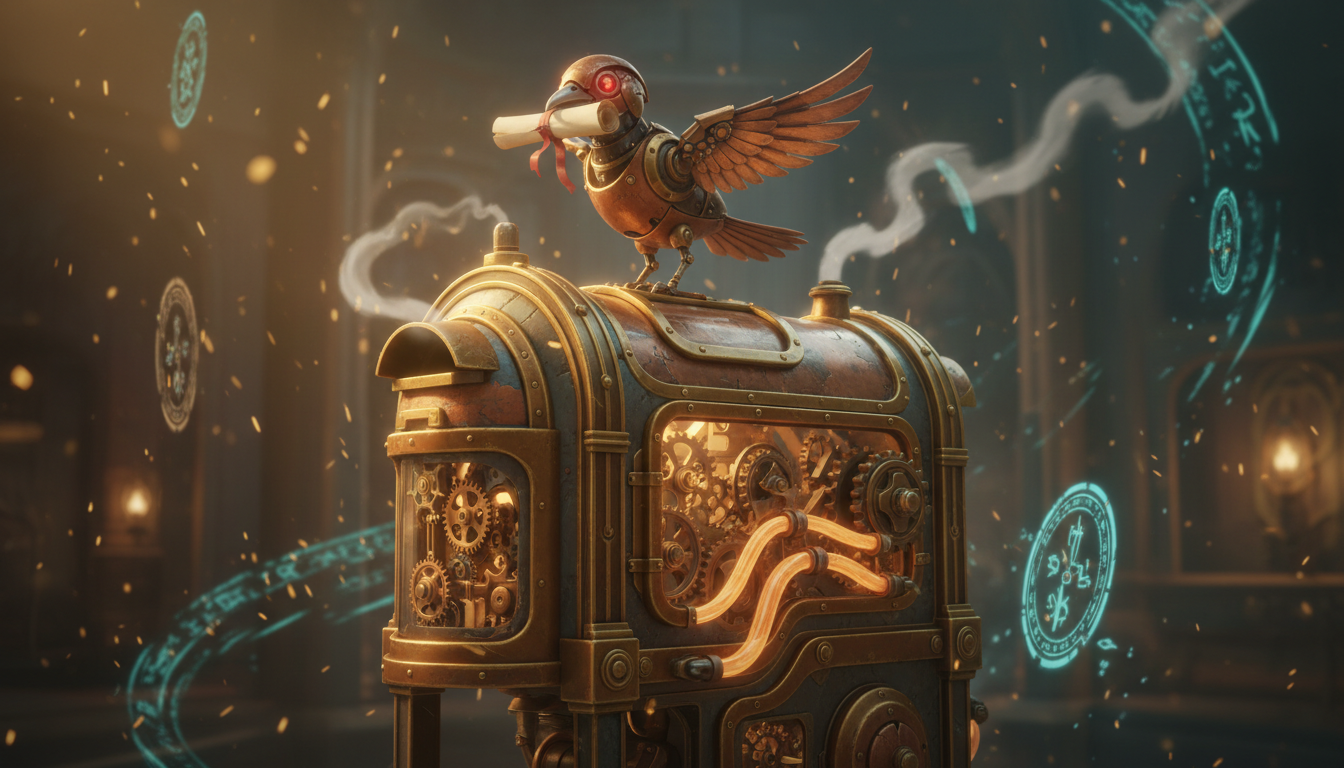 Steampunk mechanical mailbox