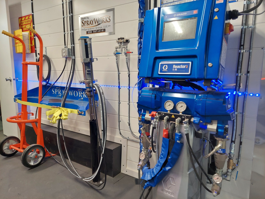 Graco Reactor 3 digitally monitored spray foam proportioner installed in rig
