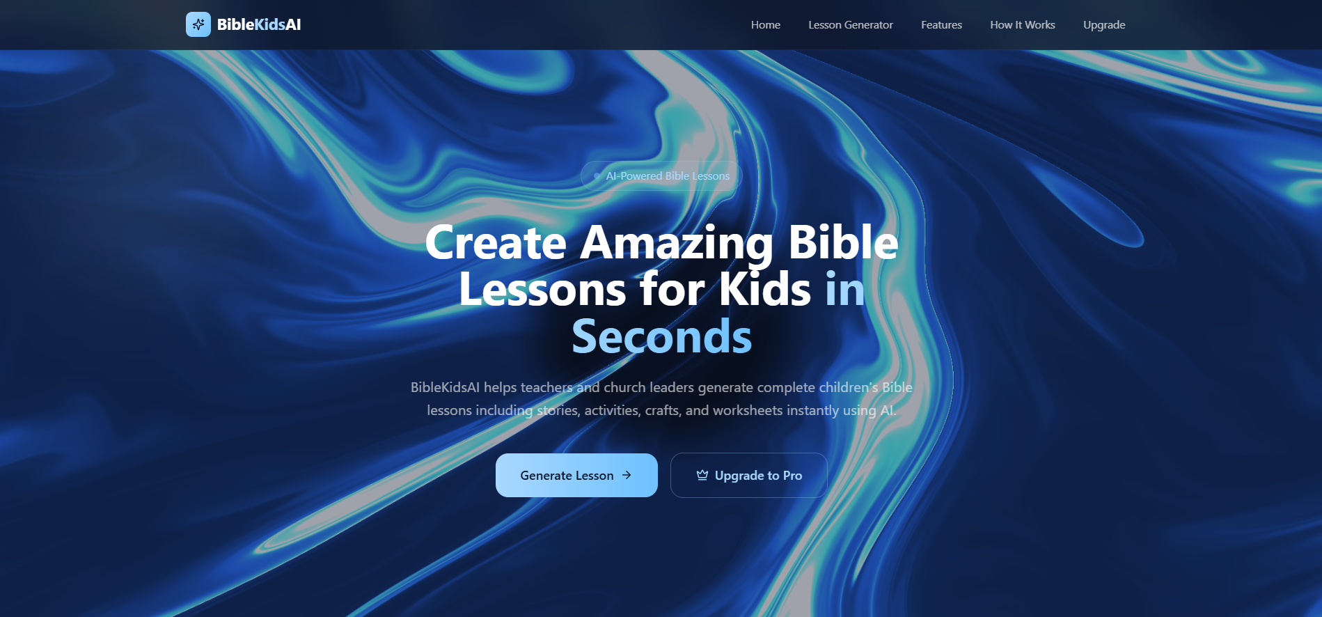 BibleKidsAI – Kids Bible Lesson Generator template preview