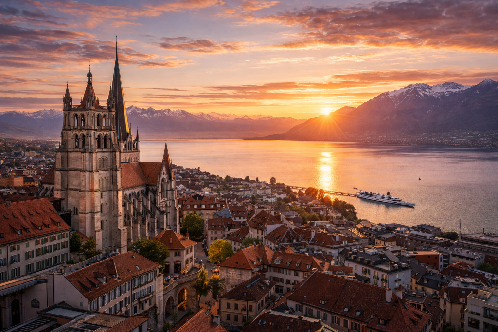 Vue de Lausanne en Suisse romande — vendre-entreprise.ch