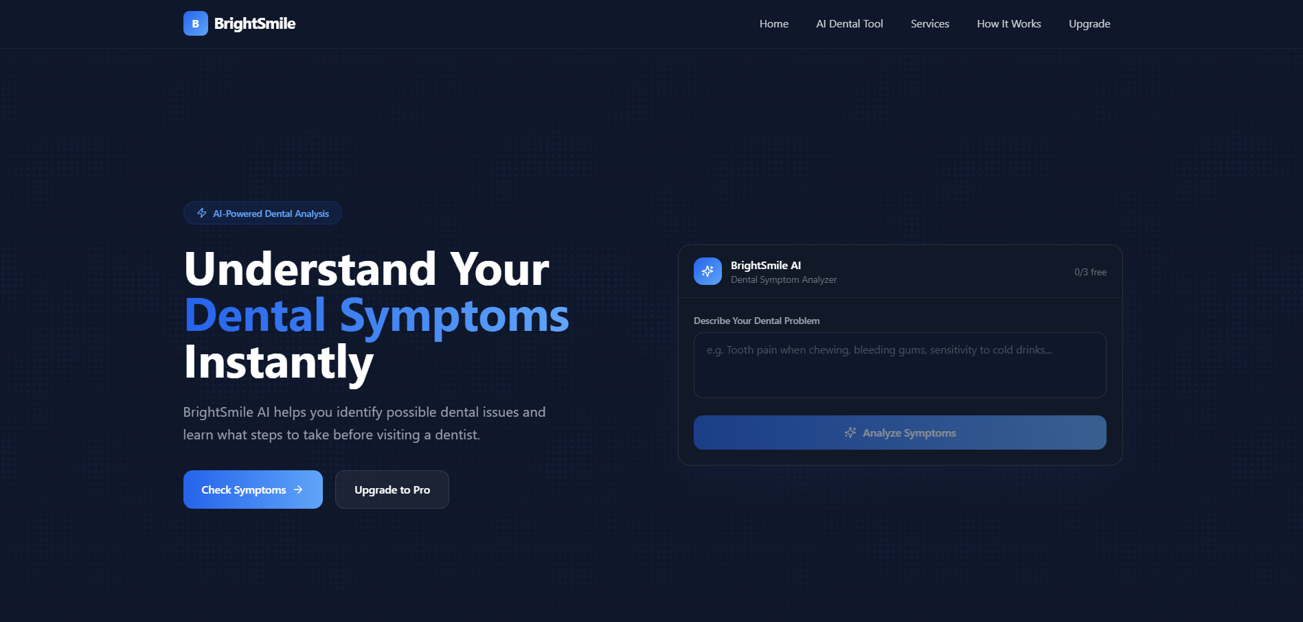 BrightSmile – Dental Symptom Checker template preview