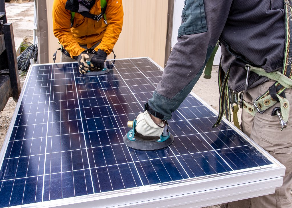 Solar Panel Handling - Close Up