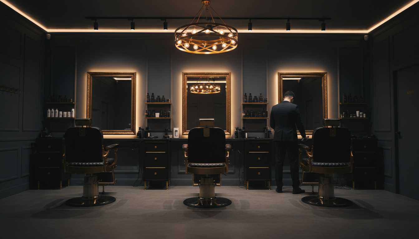 Luxury barbershop interior