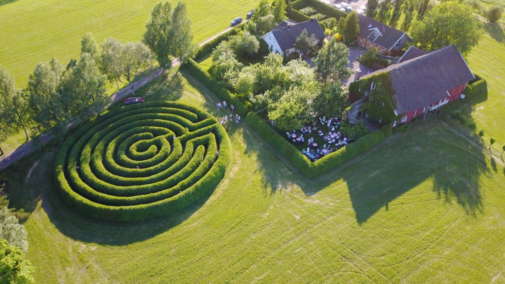 Aerial view of Green Valley Farm venue