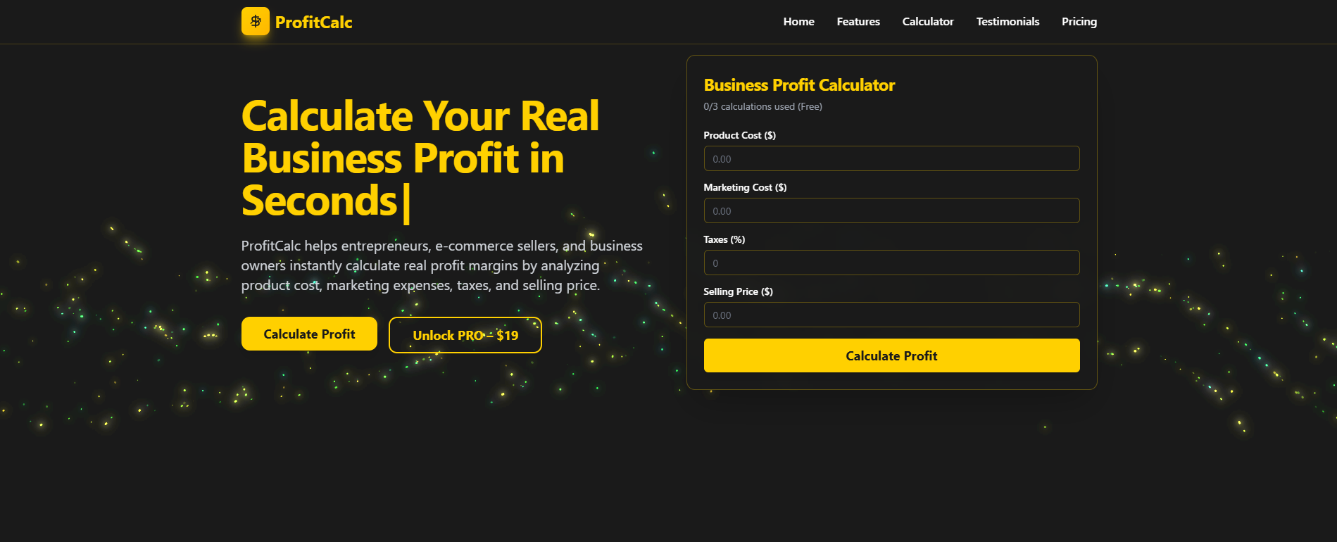 ProfitCalc — Profit and margin calculator platform template preview